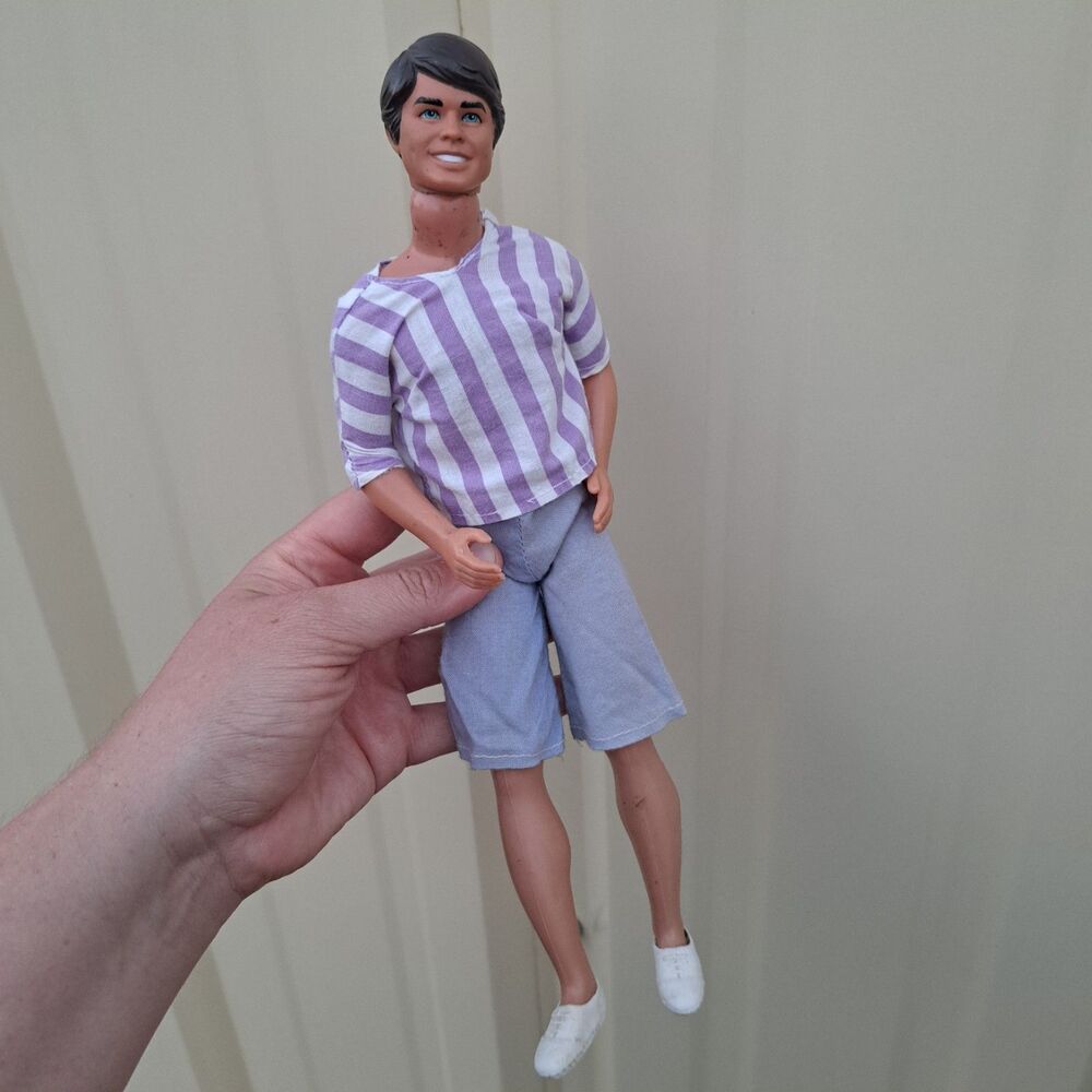 Vintage 1968 Ken Barbie 60's Boyfriend Doll Brown Hair Hong Kong Mattel